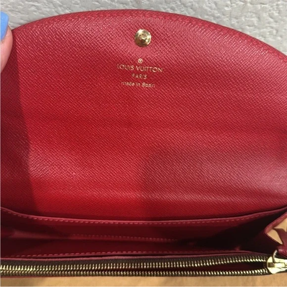 LV Damier Ebene colorblock Brown Red Wallet Louis Vuitton - Picture 8 of 12